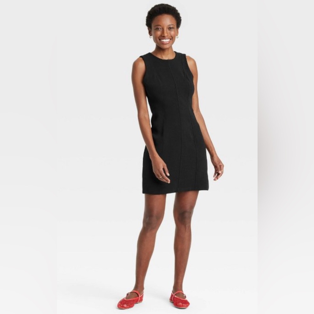 A New Day Black Sleeveless Sheath Mini Dress Size 8 New With Tags